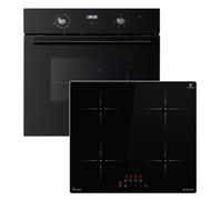 KKT KOLBE Set forno e piano a induzione con cornice SET8005FBIH859ED 60 cm | 4 zone, Grill, Aria calda, Timer automatico, Sicurezza bambini, Vetro termoisolante, nero
