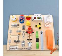 KKTECT Busy Board Montessori 20 in 1 Giocattoli prescolari Consiglio di apprendimento prescolare Strumenti per l'educazione precoce Abilità di Vita di Base e attività motoria fine per Il Bambino