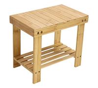 KKTONER Sgabello multifunzionale in bambù poggiapiedi sedia in bambù camera da letto balcone giardino soggiorno (Naturale)