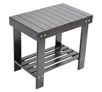 KKTONERS Sgabello Multifunzionale in Bambù - Poggiapiedi e Sedia per Camera da Letto, Balcone, Giardino, Soggiorno (Marrone)