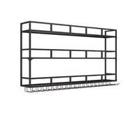 KKTX Portabottiglie Moderne montate a Parete in Ferro battuto, portaoggetti per soffitti di Grande capacità di Grande capacità, per Bar, Cucina, caffè, ristoranteBlack,80cm