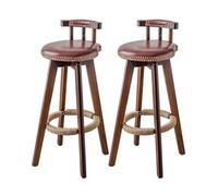 KKTX Set di 2 sgabelli da Bar, Sgabello da bancone Girevole Imbottito, Sedile in PU con Gambe in Legno per Cucina, bistrot, caffè, Pub, Max. Caricare 200 kg2,73cm