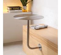 KKTX Tavolino angolare a Forma di L da Parete per Esterni, tavolino Rotondo in Acciaio Inossidabile, Resistente ai Graffi, Ideale per Negozi di Bubble Tea, panetterieSilver,40cm