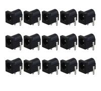 KKUANG 15PCS Nero DC Power Jack 5.5x2.1mm PCB Mount Presa femmina DC Power Pin Compatibile con Breadboards Media Player