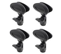 KKUANG 4PCS Nero Universale Microfono Clip con Manopola Microfono Microfono Clip Molla Clip U Clip di Plastica Supporto Clip Per Microfono A Condensatore Trasmissione Diretta Microfono Wired