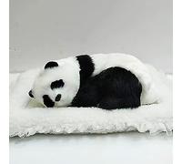 KKUSSOLL Simpatico piccolo panda con cuscinetto in pelliccia artificiale che dorme Kawaii animali giocattoli Companion Decorazioni per auto