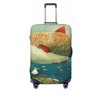 kkvhhyuo Big Fish Print - Copertura protettiva per valigia, elastica, protettiva, da viaggio, per valigie da 45-81 cm, Nero , M, Stampa