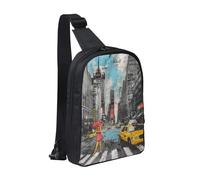 kkvhhyuo Borsa a tracolla con stampa di orchidee Borsa a tracolla con doppia tasca con cerniera Tracolla regolabile Borsa a tracolla leggera per viaggi, corsa, ciclismo, Amore da New York, Taglia