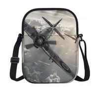 kkvhhyuo Borsa a tracolla da donna, mini portafoglio con cerniera e tracolla regolabile (girasoli gialli), Aereo aereo della seconda guerra mondiale, Taglia unica