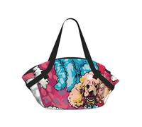 kkvhhyuo Borsa da campeggio con stampa matematica scolastica, borsa a tracolla pieghevole per shopping, spiaggia, design convertibile, per spiaggia, picnic, escursionismo e festival., Barboncino Cani
