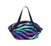 kkvhhyuo Borsa da campeggio con stampa matematica scolastica, borsa a tracolla pieghevole per shopping, spiaggia, design convertibile, per spiaggia, picnic, escursionismo e festival., Viola Blu Verde