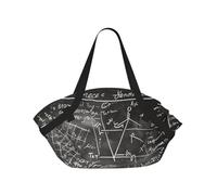 kkvhhyuo Borsa da campeggio con stampa matematica scolastica, borsa a tracolla pieghevole per shopping, spiaggia, design convertibile, per spiaggia, picnic, escursionismo e festival., Matematica