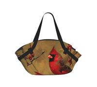 kkvhhyuo Borsa da campeggio con stampa matematica scolastica, borsa a tracolla pieghevole per shopping, spiaggia, design convertibile, per spiaggia, picnic, escursionismo e festival., Uccelli rossi