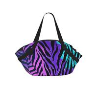 kkvhhyuo Borsa da campeggio con stampa matematica scolastica, borsa a tracolla pieghevole per shopping, spiaggia, design convertibile, per spiaggia, picnic, escursionismo e festival., Viola Blu Verde