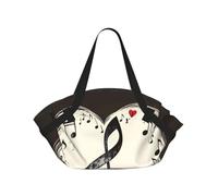 kkvhhyuo Borsa da campeggio pieghevole con tasti di pianoforte con note musicali, borsa a tracolla per shopping, spiaggia, design convertibile, per spiaggia, picnic, escursionismo e festival, Simboli