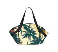 kkvhhyuo Borsa da campeggio pieghevole con tasti di pianoforte con note musicali, borsa a tracolla per shopping, spiaggia, design convertibile, per spiaggia, picnic, escursionismo e festival, Motivo