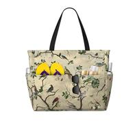 kkvhhyuo Borsa larga da spiaggia, borsa a tracolla grande, borsa per la spesa, stampa uccelli nel mio giardino, borsa da spiaggia per vacanze estive, piscina, palestra, viaggi