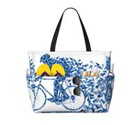 kkvhhyuo Borsa larga da spiaggia, borsa a tracolla grande, borsa per la spesa, stampa uccelli nel mio giardino, borsa da spiaggia per vacanze estive, piscina, palestra, viaggi