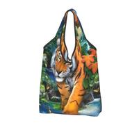 kkvhhyuo Borsa per la spesa pieghevole, riutilizzabile, lavabile, leggera | L'uccello della farfalla della tigre ha stampato le borse di totalizzatore di grande capacità per stoccaggio