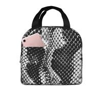 kkvhhyuo Borsa termica da picnic con stampa a pelle di serpente, con tasca frontale, borsa termica per il pranzo, per lavoro, scuola, picnic e gite di un giorno