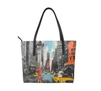 kkvhhyuo Borsa tote in pelle con stampa orchidee borsa riutilizzabile grande borsa a tracolla con cerniera e tasche borsa per la spesa per lavoro, scuola, viaggi, Amore da New York, Taglia unica