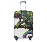 kkvhhyuo Chameleon - Copertura protettiva per valigia, con stampa di musica e scritta "Ascolta musica", elastica, da viaggio, 45-81 cm, Nero, X-Large, Stampa