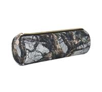 kkvhhyuo Cold Tree - Astuccio in pelle con stampa mimetica, portatile, rotondo, con cerniera dorata, multifunzionale, per cancelleria, per ragazze e ragazzi, Oro, One Size, Organizer per borse