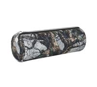 kkvhhyuo Cold Tree - Astuccio in pelle con stampa mimetica, portatile, rotondo, con cerniera dorata, multifunzionale, per cancelleria, per ragazze e ragazzi, Argento, One Size, Organizer per borse