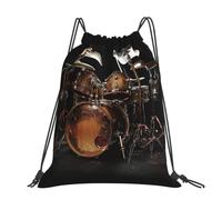 kkvhhyuo Cool Drum Set Zaino con coulisse stampato Grande borsa pieghevole Draw String Bag con cinghie regolabili per sport, viaggi, nuoto, scuola, Set tamburo freddo, One Size, Zainetto