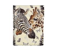 kkvhhyuo Custodia protettiva per computer portatile da 13 pollici, in pelle PU, sottile, con stampa a righe bianche e nere, elegante borsa per computer portatile per lavoro e viaggio, Zebra e giraffa