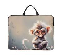 kkvhhyuo Cute Monkey Art Print - Custodia per computer portatile da 14 pollici, profilo sottile, con manico, per uomini e donne, lavoro, pendolarismo e viaggi