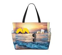 kkvhhyuo Grande borsa da spiaggia con stampa di tasti di pianoforte con note musicali, borsa da spiaggia pieghevole con cerniera e tasca, borsa per la spesa riutilizzabile per donne, borse tote per