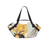 kkvhhyuo Honey Bee Art Print Borsa da campeggio pieghevole shopping spiaggia borse a tracolla con design convertibile Pad per spiaggia, picnic, escursionismo e festival uso., Miele Bee Art, One Size