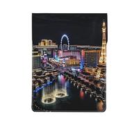 kkvhhyuo Merry Christmas - Custodia protettiva per computer portatile da 13 pollici, in pelle PU, sottile, elegante, per lavoro e viaggio, Vista Notte di Las Vegas, Taglia unica