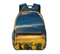 kkvhhyuo Occhiali da sole sulla spiaggia Zaino casual stampato, borsa leggera per libri zaino per laptop per viaggi universitari pendolari avventure nel fine settimana., Campo di girasole, One Size