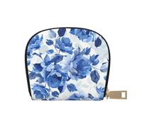 kkvhhyuo Portamonete con stampa pulcino, mini portamonete in pelle con cerniera, per donne e uomini, Fiore Blu Floreale Modello Rose, One Size, Moderno