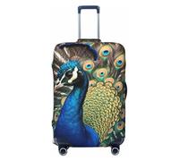 kkvhhyuo The Peacock Luggage Cover Protector, Nero, Grande, Moderna | Copertura per valigia, lavabile, da viaggio, elasticizzata, protettiva, da portare con sé,