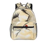 kkvhhyuo Tropical Leaves - Zaino casual con stampa, leggero, da viaggio, per computer portatile, per uomini e donne, zaino per la scuola per ragazzi e ragazze, Due gru giapponesi che volano pittura