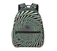kkvhhyuo Tropical Leaves - Zaino casual con stampa, leggero, da viaggio, per computer portatile, per uomini e donne, zaino per la scuola per ragazzi e ragazze, Illusione ottica a spirale, One Size