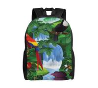 kkvhhyuo Underwater World, zaino leggero con stampa di delfini, per computer portatile, casual, università, scuola secondaria, per viaggi, scuola, escursionismo, passeggiate, Ara e Tucano Perching