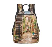 kkvhhyuo Zaino casual, con stampa di note musicali, leggero, per donne e uomini, per la scuola, per ragazzi e ragazze, Via Italiana, One Size, Zainetto
