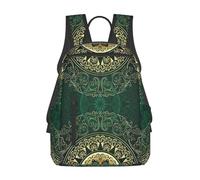 kkvhhyuo Zaino casual, con stampa di pesci e delfini, leggero, per donne e uomini, per la scuola, per ragazzi e ragazze, Mandala Style Floreale Cerchio Antichi Voltelli, One Size, Zainetto