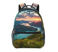 kkvhhyuo Zaino casual con stampa in legno blu, zaino leggero per libri e computer portatile, per viaggi, università, pendolarismo e avventure nel fine settimana., Svizzera Alpi, One Size