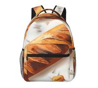 kkvhhyuo Zaino casual con stampa moderna a pois rosa, grigio, bianco, leggero, da viaggio, per uomini e donne, zaino per la scuola per ragazzi e ragazze, Pane dipinto, One Size, Zainetto
