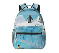 kkvhhyuo Zaino casual con stampa retrò sirena, zaino leggero da viaggio per computer portatile, zaino per uomini e donne, zaino per la scuola per ragazzi e ragazze, Pinguino sull'iceberg, One Size