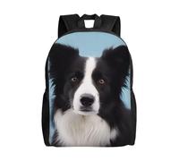 kkvhhyuo Zaino da scuola con stampa di Babbo Natale e gnomo, leggero, per libri, laptop, per uomini e donne, borsa da viaggio per scuola, lavoro, Border Collie., One Size, Zainetto