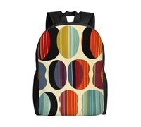 kkvhhyuo Zaino da scuola con stampa orchidee, leggero, per libri, laptop, per uomini e donne, borsa da viaggio per scuola, lavoro., Metà secolo moderno retrò con forme di goccia, One Size, Zainetto