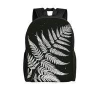kkvhhyuo Zaino da scuola con stampa orchidee, leggero, per libri, laptop, per uomini e donne, borsa da viaggio per scuola, lavoro., Foglia di felce della sagoma della pianta naturale, One Size