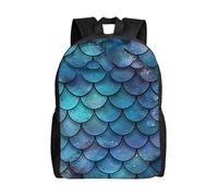 kkvhhyuo Zaino da scuola con stampa orchidee, leggero, per libri, laptop, per uomini e donne, borsa da viaggio per scuola, lavoro., Mermaid Teal Pesce Scale, One Size, Zainetto