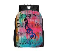 kkvhhyuo Zaino da scuola con stampa orchidee, leggero, per libri, laptop, per uomini e donne, borsa da viaggio per scuola, lavoro., Note musicali., One Size, Zainetto